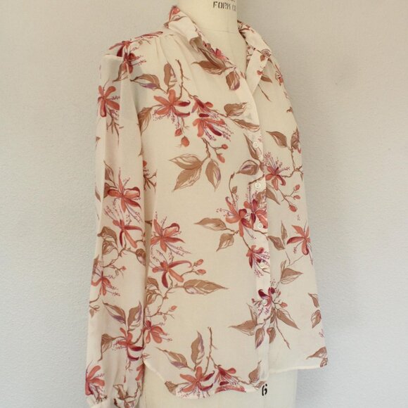 Vintage 1970s Shirt, Campus Casuals Floral Print Button Down Blouse, Long Sleeve - Picture 10 of 10